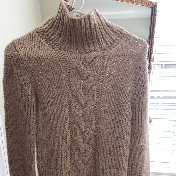 Anne Klein Sweaters - ANNE KLEIN Tan Khaki Crystal Cable Sweater